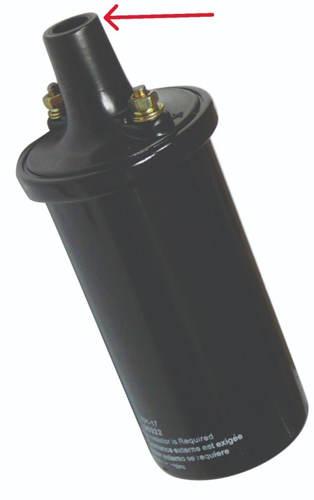 Ignition coil 12V. - with plug terminal - FE35 - MF35 - MF135 - TE20 - Ford / New Holland 500840, 86615838, D5TE12029AB Massey Ferguson 189673M92, 1055357M91 Same 2.9439.600.0