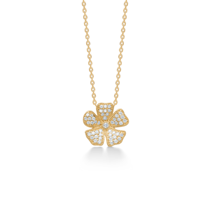 FLEUR pendant in 14 karat gold with diamonds | Danish design by Mads Z