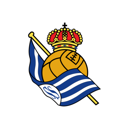 Real Sociedad klublogo på hvid baggrund til rundt kageprint Ø2–28 cm