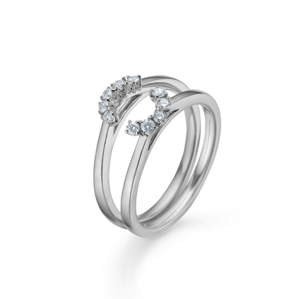 CROWN TIARA diamond ring in 14 karat white gold | Danish design by Mads Z