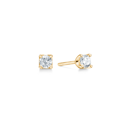 CROWN earrings in 14 karat gold with 0.40 ct. W. SI diamonds.