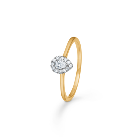 Diamond Drop ring i 14 karat guld
