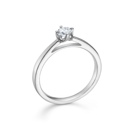 CROWN solitaire- og diamantring i 14 karat hvidguld | Mads Z