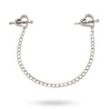 Bad Kitty Naughty Toys Heart Shaped Nipple Clamps – hjerteformede metalbrystklemmer med kæde og justerbart tryk til BDSM, sanseleg og forførelse.