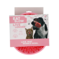 Eat Slow Live Longer Lick Mat Wobble Bowl Pink
