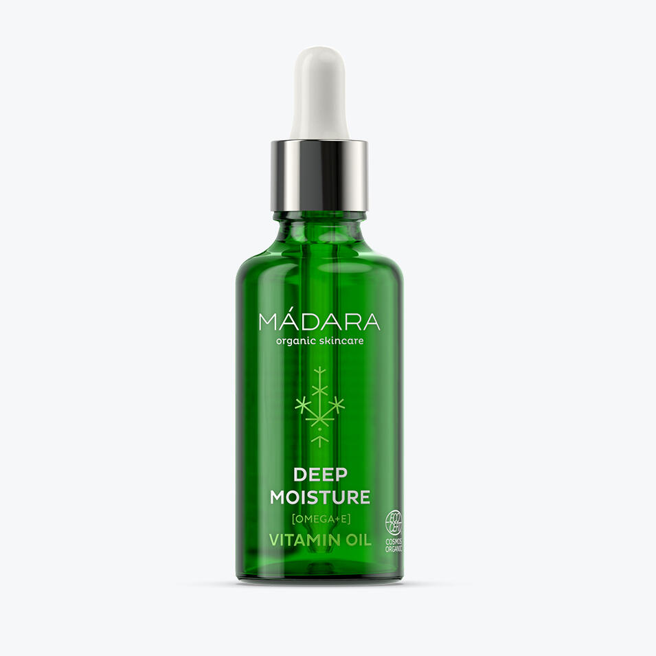 Mádara, Deep Moisture Vitamin Oil, 50 ml. - Ansigtspleje, Hudpleje, Serum, Olie til ansigtet, Fastere hud, Giver fugt & næring, god til eksem lignende pletter, Opstrammende Serum, Fugt, Alle hudtyper