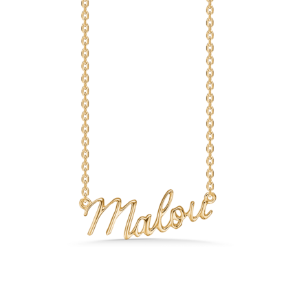 Name Tag Necklace Malou - halskæde med navn - navnehalskæde i forgyldt sterling sølv