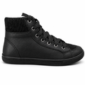 Sort high cut nappa læder sneaker tidsløs design