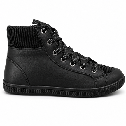 Sort high cut nappa læder sneaker tidsløs design