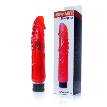 Juicy Jelly Multispeed vibrator i sort jelly-materiale – realistisk sexlegetøj med multispeed funktion.