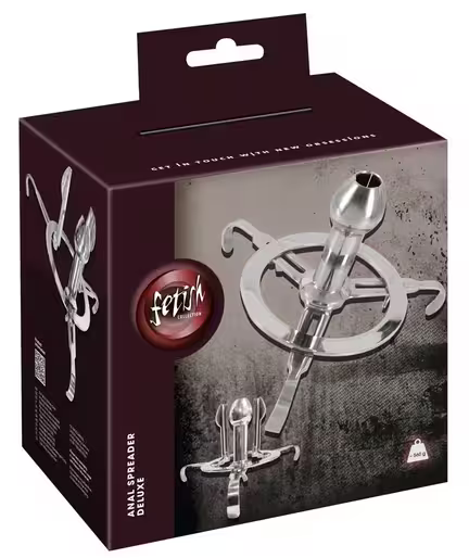 Anal Spreader Deluxe i poleret rustfrit stål med justerbar åbning og bundring