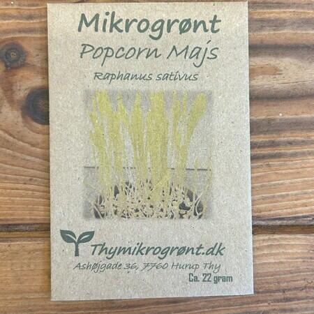 Frøpose med popcornfrø til dyrkning af mikrogrønt