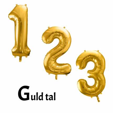 Guld folie ballontal til helium