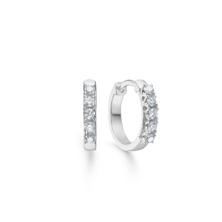 CROWN ALLIANCE earrings in 14 karat white gold with 10x0,02 ct. W.SI diamonds.