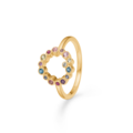 Luxury Rainbow Orbis ring in 14-carat gold