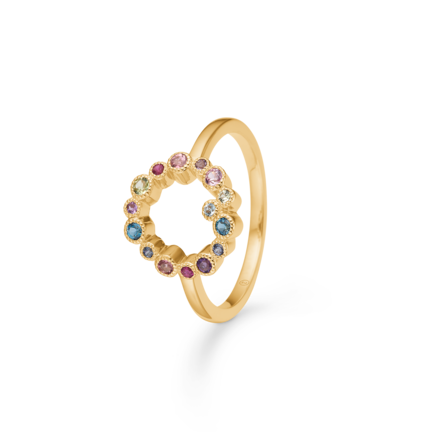 Luxury Rainbow Orbis ring in 14-carat gold