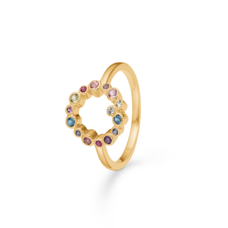 Luxury Rainbow Orbis ring i 14 karat guld