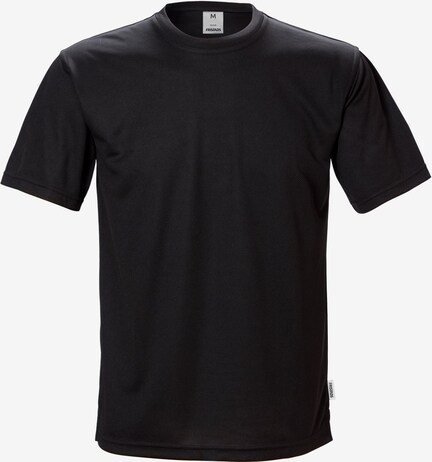 Coolmax® Funktionel T-shirt 918 i Sort - Svedtransporterende og hurtigtørrende T-shirt med Coolmax® Dacron fibre. Rund hals, forlænget ryg og OEKO-TEX® certificeret komfort.