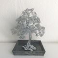 skulptur træ sølv 20 cm