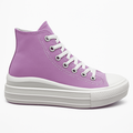 Lilla high-top damesneaker med hvid plateau-sål og snørebånd,