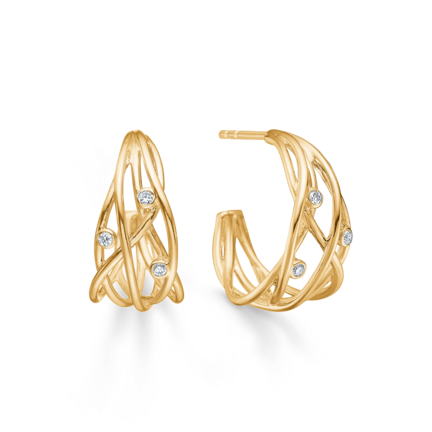 DIAMOND NEST earrings in 14 karat gold | Danish design by Mads Z