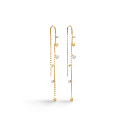 BUBBLES N' PEARLS earrings in 14 karat gold | Danish design by Mads Z