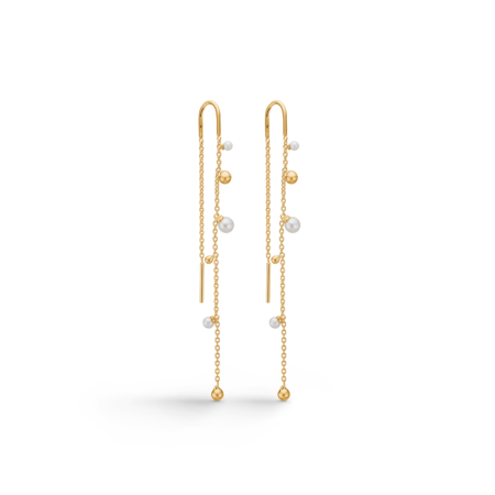 BUBBLES N' PEARLS øreringe i 14 karat guld med kulturperler.