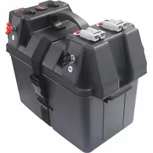 12-24V batteriboks med USB og voltmeter