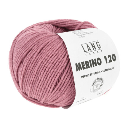 Garnnøgle fra Lang Yarns merino 120 i farven pomegranate