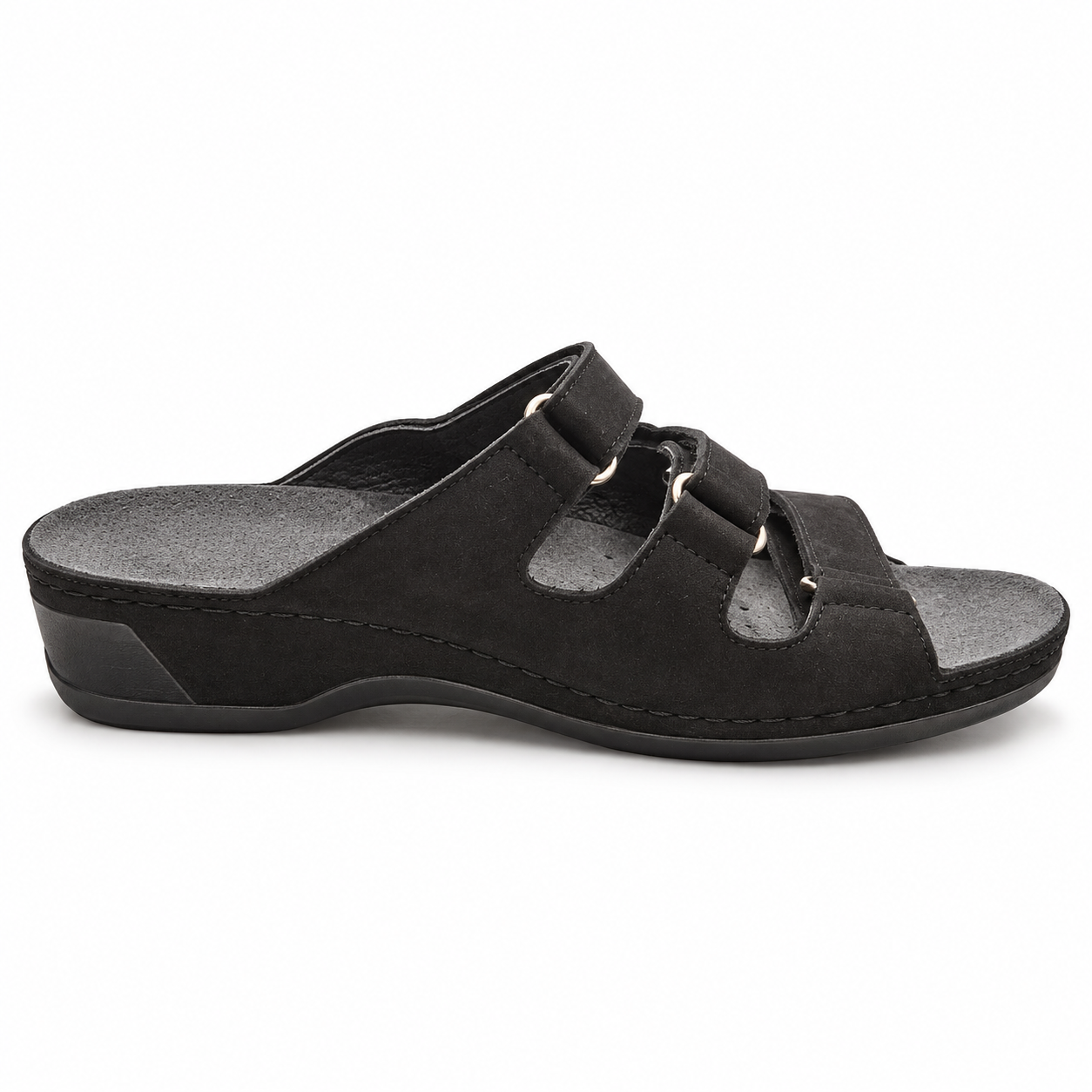 Sanilet Sandal Med Tre Velkroremme  Sort - 39