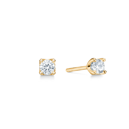 CROWN earrings in 14 karat gold with 0.50 ct. W.SI diamonds.