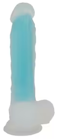 Glow in the Dark naturdildo 20,5 cm i silikone med sugekop og realistisk design