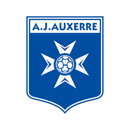 AJ Auxerre klublogo på hvid baggrund til rundt sukkerprint og kageprint Ø2–28 cm
