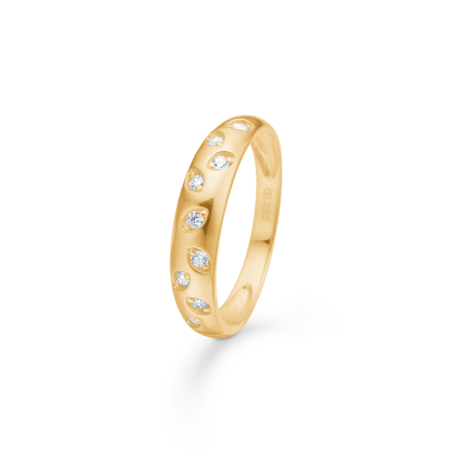 Stardust ring i 8 karat guld med zirkonia