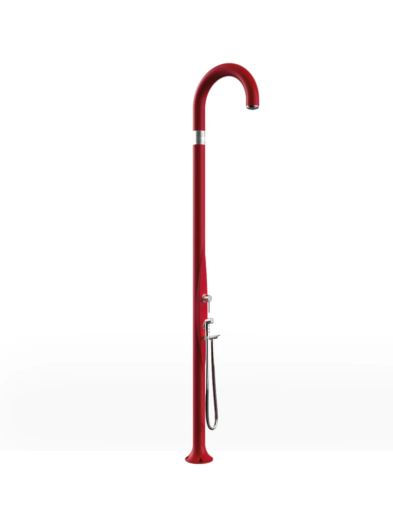 Arkema - FUNNY YIN T145 Außendusche mit Handbrause - Kalt- und Warmwasser - Rot