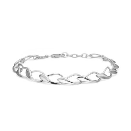 Winelink Petite armbånd i 925 sterlingsølv med organiske, bladformede led.