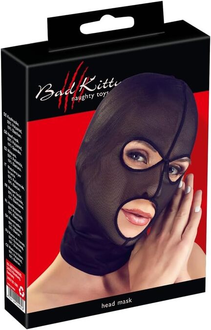 Bad Kitty Powernet Hovedmaske – højelastisk, semitransparent powernetmaske i polyamid og elastan, unisex, perfekt til bondage og rollespil.