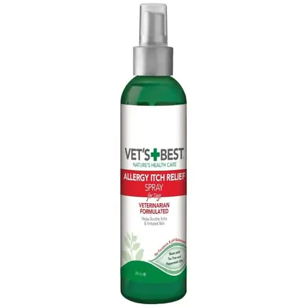 Vet's Best Allergy Itch Relief Spray For Dogs - Til øjeblikkelig lindring af kløende, irriteret hud