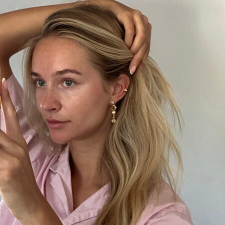 Essence ørering i forgyldt sølv | Studio Z