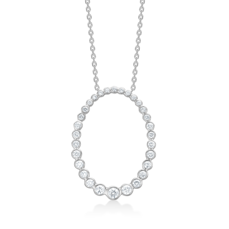 AURORAS KISS necklace in silver with white topaz.