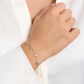 Tender Love bracelet in polished sterling silver with faceted cubic zirconia on the design