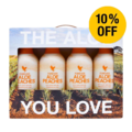 Sampak med 4 stk. Forever Aloe Peaches Aloe vera juice drik med 10% rabat