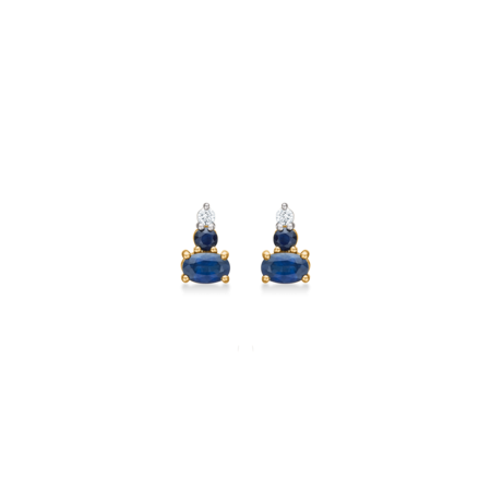 Chloé Mist earrings in 14-carat gold with cultured pearls and 0.05 ct. brilliant-cut diamonds, W.SI