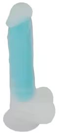 Glow in the Dark naturdildo 20,5 cm i silikone med sugekop og realistisk design