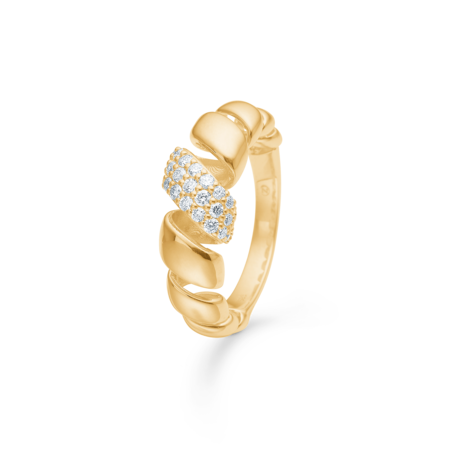 SWIRL W. DIAMOND ring i 14 karat guld med 0,32 ct. brillanter W.SI.