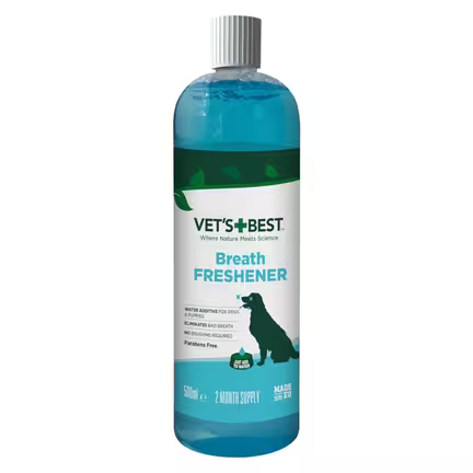 Vets Best Dental Frisk Ånde Dråber 500 ml. - Nu fremstillet i EU.