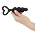 Anal plug med hjerteformede silikoneperler i blød silikone