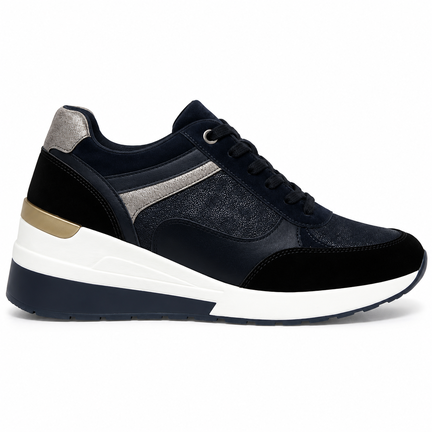 Dame Sneakers - Sort & Sølv Detaljer | TopSko.dk