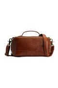 laedertaske cleo fra muud i farven rich brown set forfra
