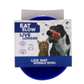 Eat Slow Live Longer Lick Mat Wobble Bowl Blå